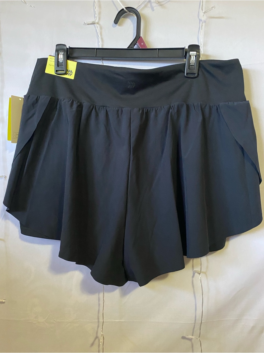 Black Athletic Skort with Flowy Overlay